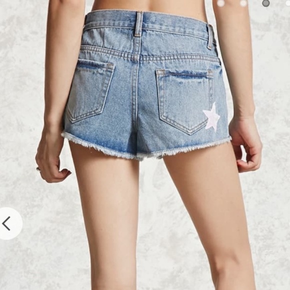 Forever 21 Eras Tour jean cut off shorts with sequins stars - Picture 2 of 7